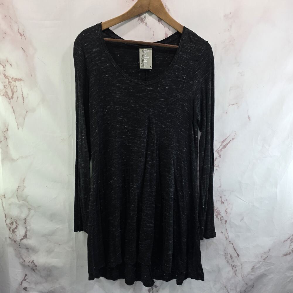 Anthropologie Dress Womens Medium Black Long Sleeve Dolan Heathered Swing